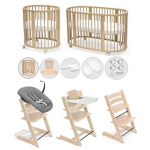 Stokke Set Nascita neonato Kit Sleepi V3 e Tripp Trapp 4 in 1 Natural