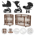 Kit Nascita Neonato Trio Balios S Lux Moon Black e Sleepi V3 Warm Brown