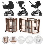 Kit Nascita Neonato Trio Balios S Lux Moon Black e Sleepi V3 Warm Brown