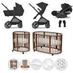 Kit Nascita Neonato Trio EOS Lux Moon Black e Sleepi V3 Warm Brown