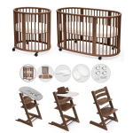 Stokke Set Nascita neonato Kit Sleepi V3 e Tripp Trapp 4 in 1 Warm Brown