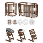 Stokke Set Nascita neonato Kit Sleepi V3 e Tripp Trapp 4 in 1 Warm Brown