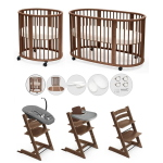 Stokke Set Nascita neonato Kit Sleepi V3 e Tripp Trapp 4 in 1 Warm Brown