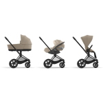 Cybex Trio ePriam Cozy Beige-Matt Black con Cloud T Plus I-Size