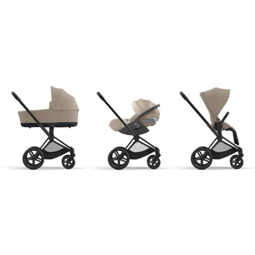 Cybex Trio ePriam Cozy Beige-Matt Black con Cloud T Plus I-Size