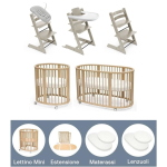 Stokke Set Nascita neonato Sleepi V3 e Tripp Trapp 4 in 1 Cashmere Grey