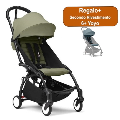 Passeggino Stokke Yoyo 3 Black-Olive con Poggiagambe +Regalo