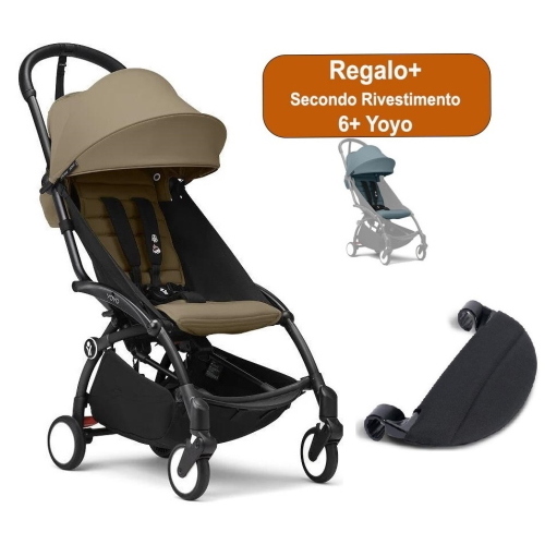Stokke Passeggino Yoyo 3 Black-Toffe con Poggiagambe +Regalo