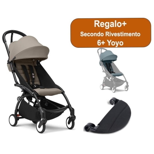 Stokke Passeggino Yoyo 3 Black-Taupe con Poggiagambe +Regalo