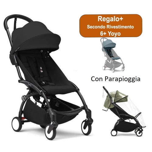 Stokke Passeggino Yoyo 3 Black con parapioggia +Regalo