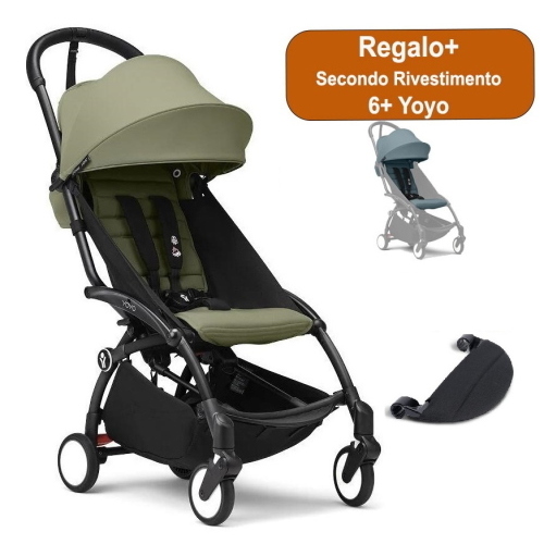 Passeggino Stokke Yoyo 3 Black-Olive con Poggiagambe +Regalo