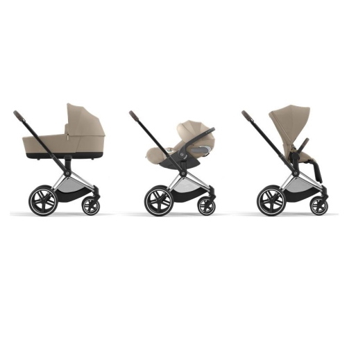 Cybex Trio Priam Cozy Beige-Chrome Brown con Cloud T i-Size