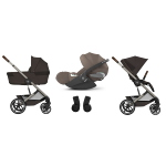 Cybex Trio Balios Chocolate Brown con Navicella Richiudibile e Cloud T I-Size  