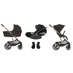 Cybex Trio Balios Chocolate Brown con Navicella Richiudibile e Cloud T I-Size  