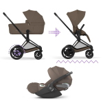 Cybex Trio ePriam Comfort Matt Black-Coconut Brown con Cloud T i-Size Plus