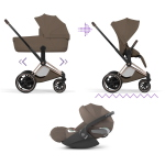 Cybex Trio ePriam Style Rosegold-Coconut con Cloud T I-Size