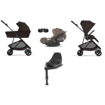 Cybex 4 in 1 Melio Carbon Chocolate Brown con Cloud T I-Size e Isofix