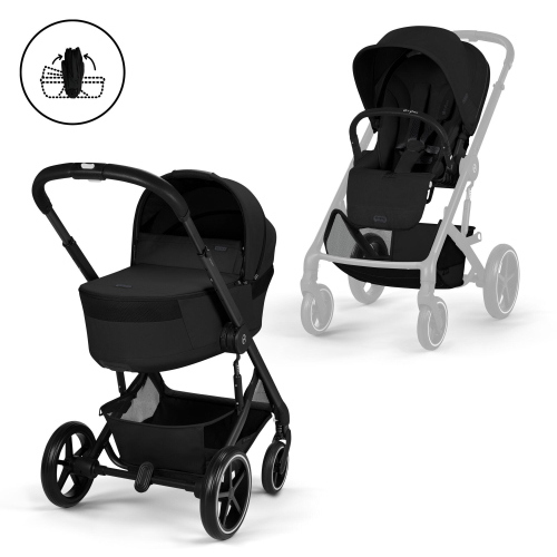 Cybex Duo Balios S Lux con Navicella Richiudibile Moon Black