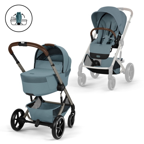 Cybex Trio Balios Stormy Blue con Navicella Richiudibile e Cloud G3 I-Size