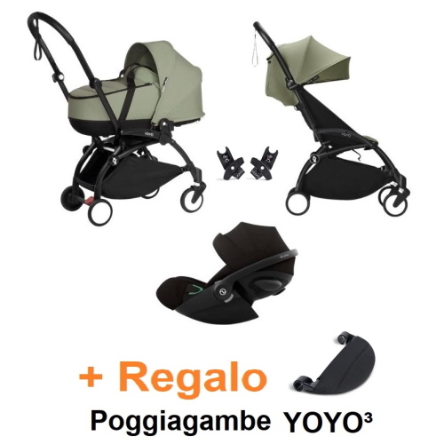 Stokke Trio Yoyo 3 Olive con Cybex Cloud G3 I-Size