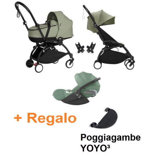 Stokke Trio Yoyo 3 Olive con Cybex Cloud T Plus I-Size