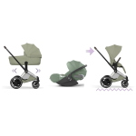 Cybex Trio ePriam Style Chrome-Sage Green con Cloud T Plus