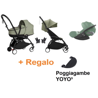 Kit Nascita neonato Trio Yoyo 3 con isofix e kit Tripp Trapp