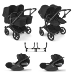 Bugaboo Trio Gemellare Donkey 6 Heritage Black con Cloud T i-Size