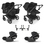 Bugaboo Trio Gemellare Donkey 6 Heritage Black con Cloud T Plus i-Size
