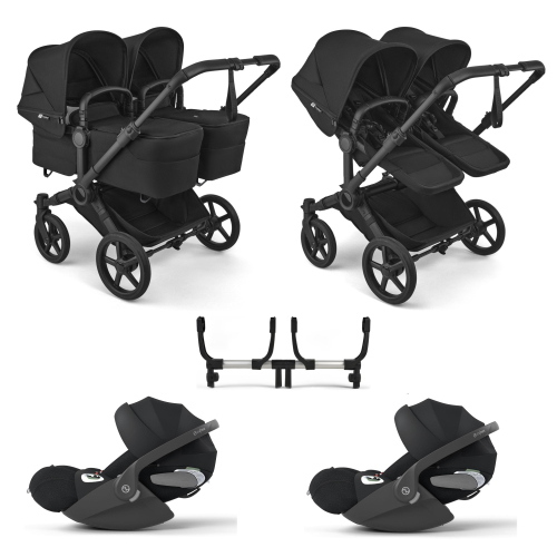Bugaboo Trio Gemellare Donkey 6 Heritage Black con Cloud T Plus i-Size