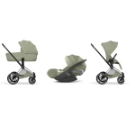 Cybex Priam Style Trio Chrome-Sage Green con Cloud T Plus