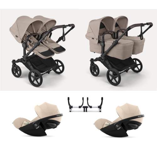 Bugaboo Trio Gemellare Donkey 6 Desert Taupe con Cloud G3 Plus i-Size