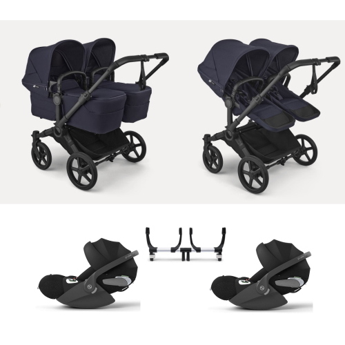 Bugaboo Trio Gemellare Donkey 6 Deep Indigo con Cloud T i-Size