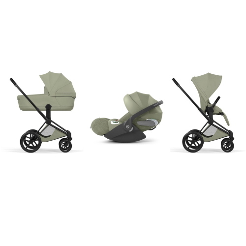 Cybex Priam Style Trio Matt Black-Sage Green con Cloud T Plus