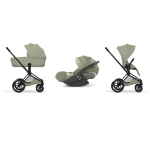 Cybex Priam Style Trio Matt Black-Sage Green con Cloud T Plus
