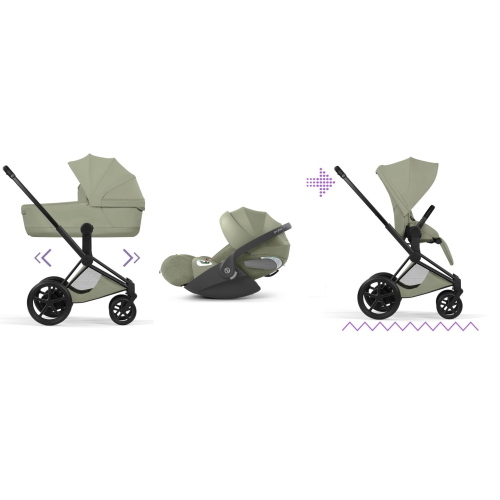 Cybex Trio ePriam Style Matt Black-Sage Green con Cloud T Plus