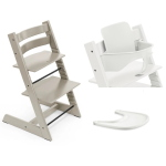 Stokke Seggiolone Tripp Trapp 3 in 1 Cashmere Grey-white con vassoio