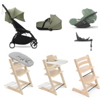 Kit Nascita neonato Trio Yoyo 3 con isofix e kit Tripp Trapp