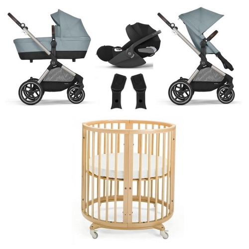 Kit Nascita Neonato Trio Cybex EOS Lux stormy Blue e Sleepi mini V3 Natural
