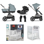 Kit Nascita Neonato Trio Cybex EOS Stormy Blue e Culla Lettino Glam 9x1