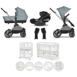 Kit Nascita Neonato Trio Cybex EOS Lux Stormy Blue e Stokke Sleepi V3 White