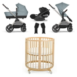 Kit Nascita Neonato Trio Cybex EOS Lux stormy Blue e Sleepi mini V3 Natural