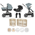 Kit Nascita Neonato Trio Cybex EOS Lux Stormy Blue e Stokke Sleepi V3 Natural