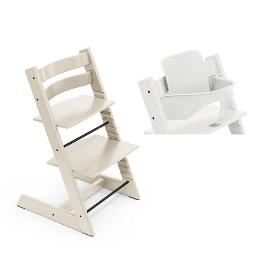 Stokke Seggiolone Tripp Trapp 2 in 1 Vanilla White con Baby set white