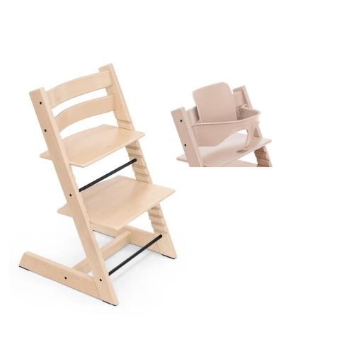 Stokke Seggiolone Tripp Trapp 2 in 1 Natural con Baby Set pink