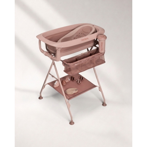Twistshake Luxury Bath Kit Faded Pink – Vaschetta Pieghevole con Supporto 