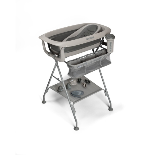Twistshake Luxury Bath Kit Faded Grey – Vaschetta Pieghevole con Supporto 