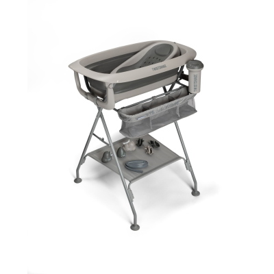 Twistshake Luxury Bath Kit Faded Grey – Vaschetta Pieghevole con Supporto 