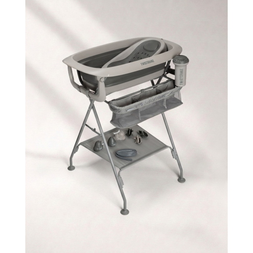 Twistshake Luxury Bath Kit Faded Grey – Vaschetta Pieghevole con Supporto 