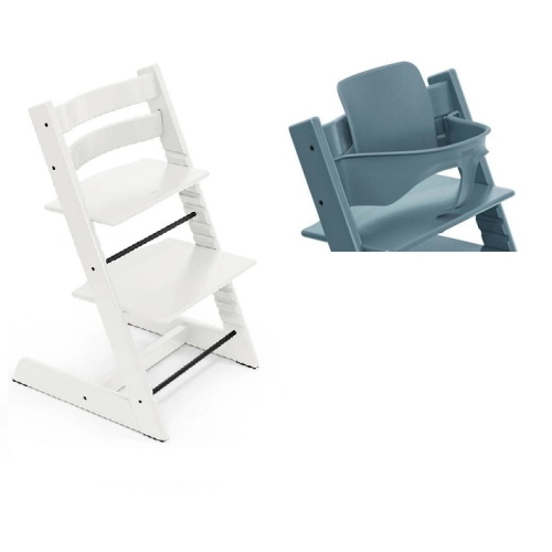 Stokke Seggiolone Tripp Trapp 2 in 1 White con Baby Set